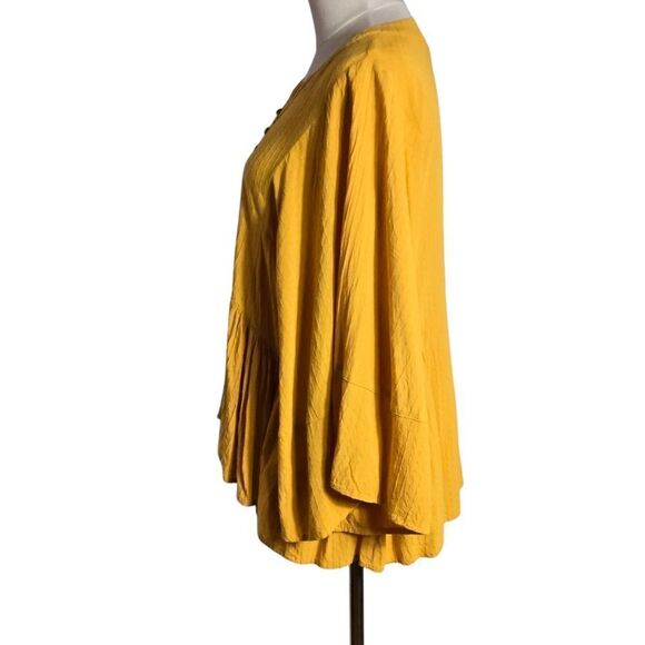 Express Golden Yellow Peasant Top Shirt - Picture 5 of 7